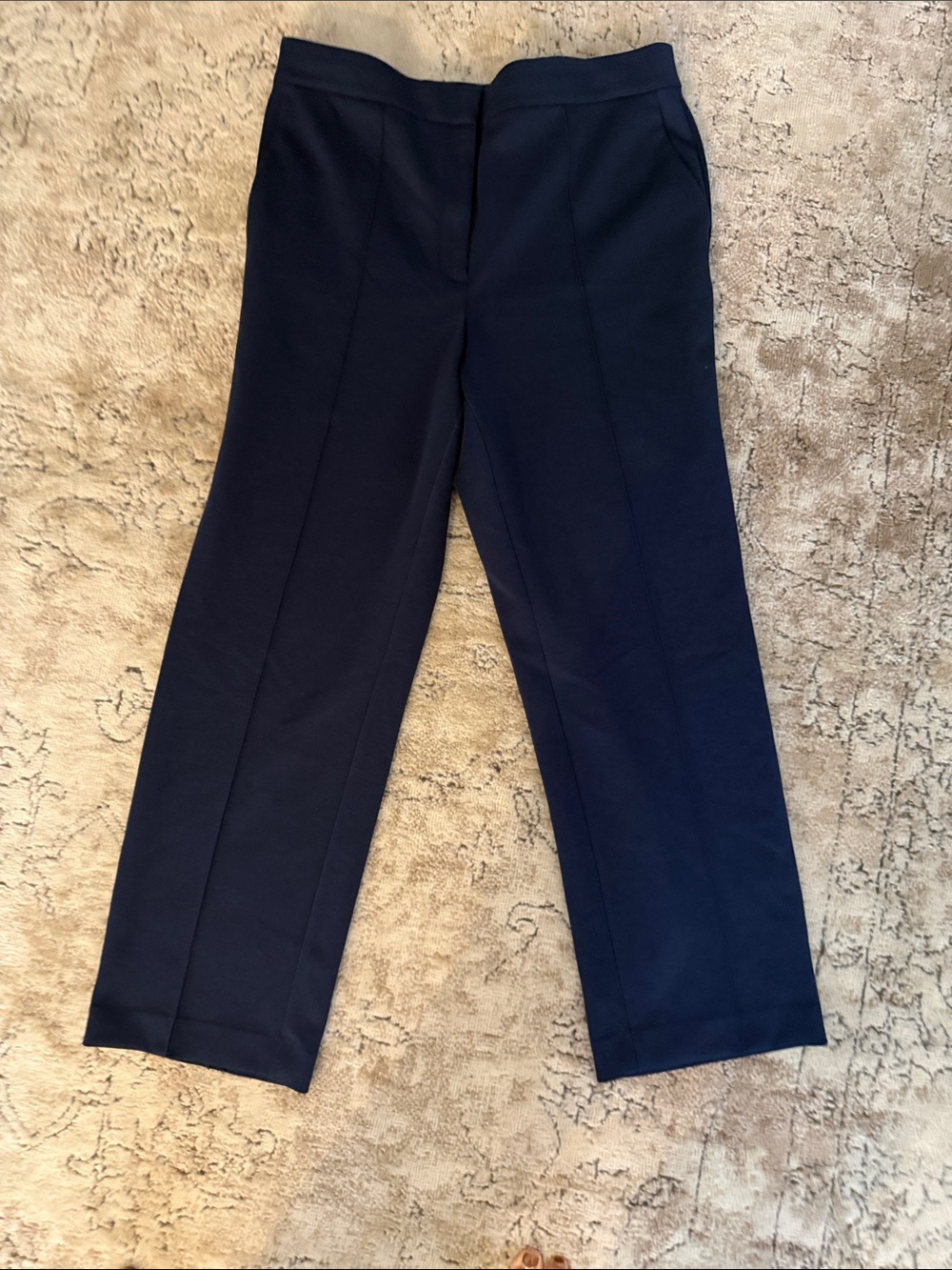 And Taylor double knit navy trousers size 16